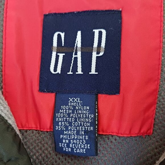 Vintage GAP Vest Y2K Streetwear Althetic Thermal Lined Zip Pocket Neon Men's XXL - Picture 4 of 15